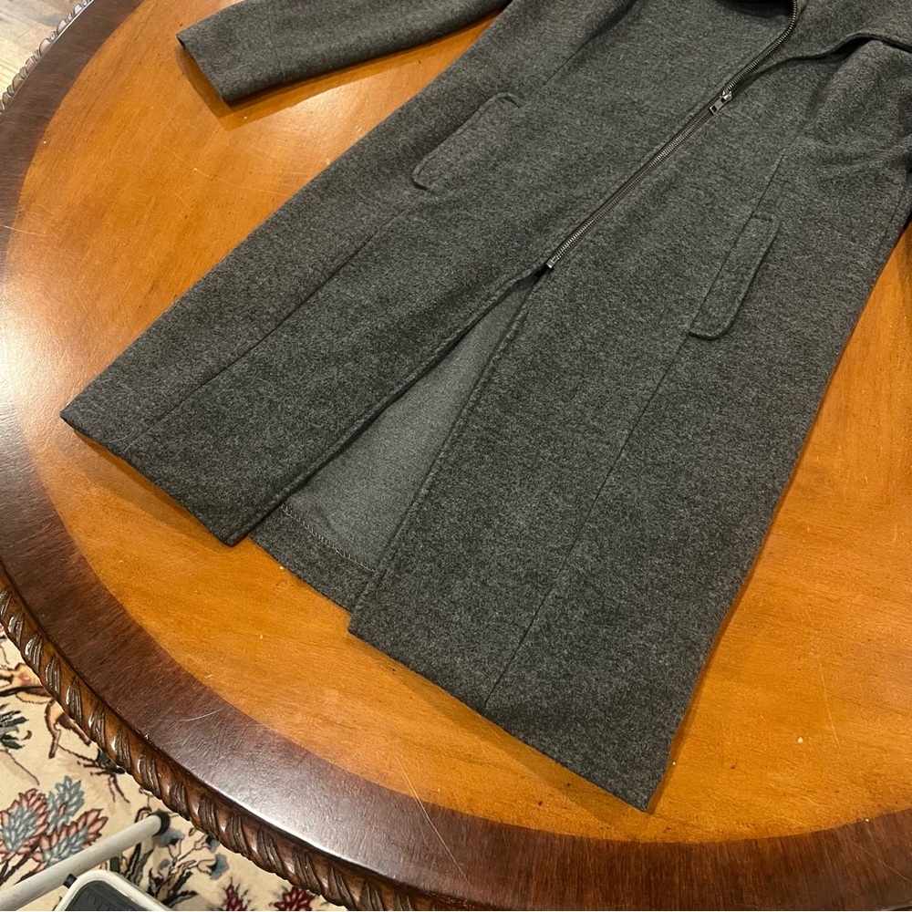 Betabrand Crossover Jacket Charcoal Gray Medium Above Knee Asymmetrical Zip - Picture 6 of 16